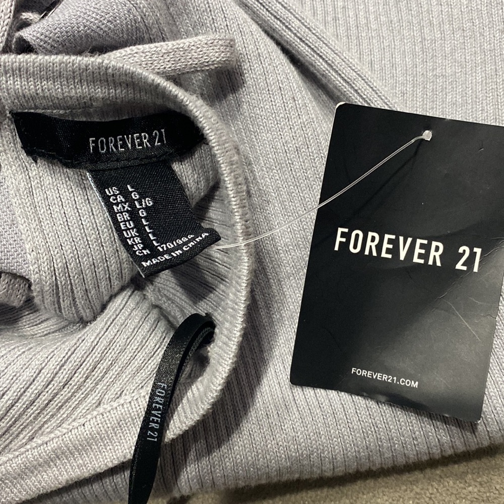 Forever 21 ribbed light gray dress